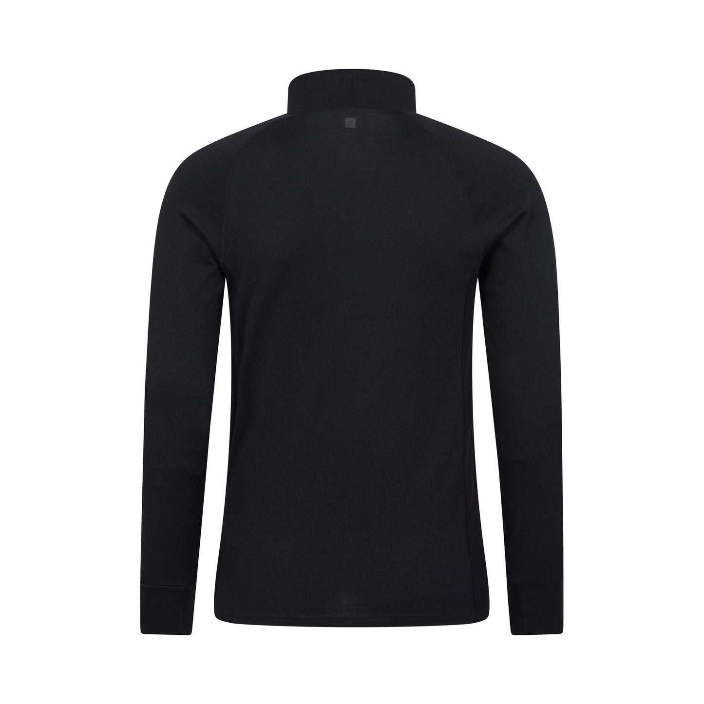 Black - Back - Mountain Warehouse Mens Summit Merino Wool Funnel Neck Thermal Top