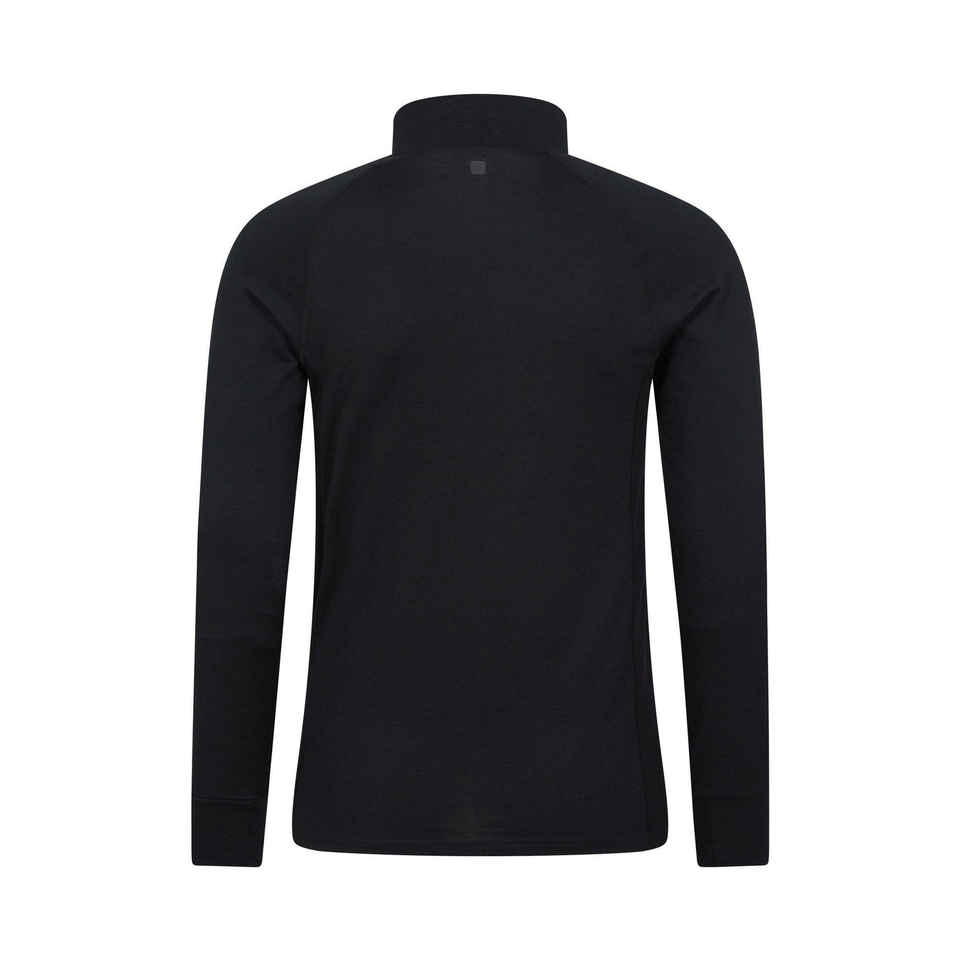 Black - Back - Mountain Warehouse Mens Summit Merino Wool Funnel Neck Thermal Top