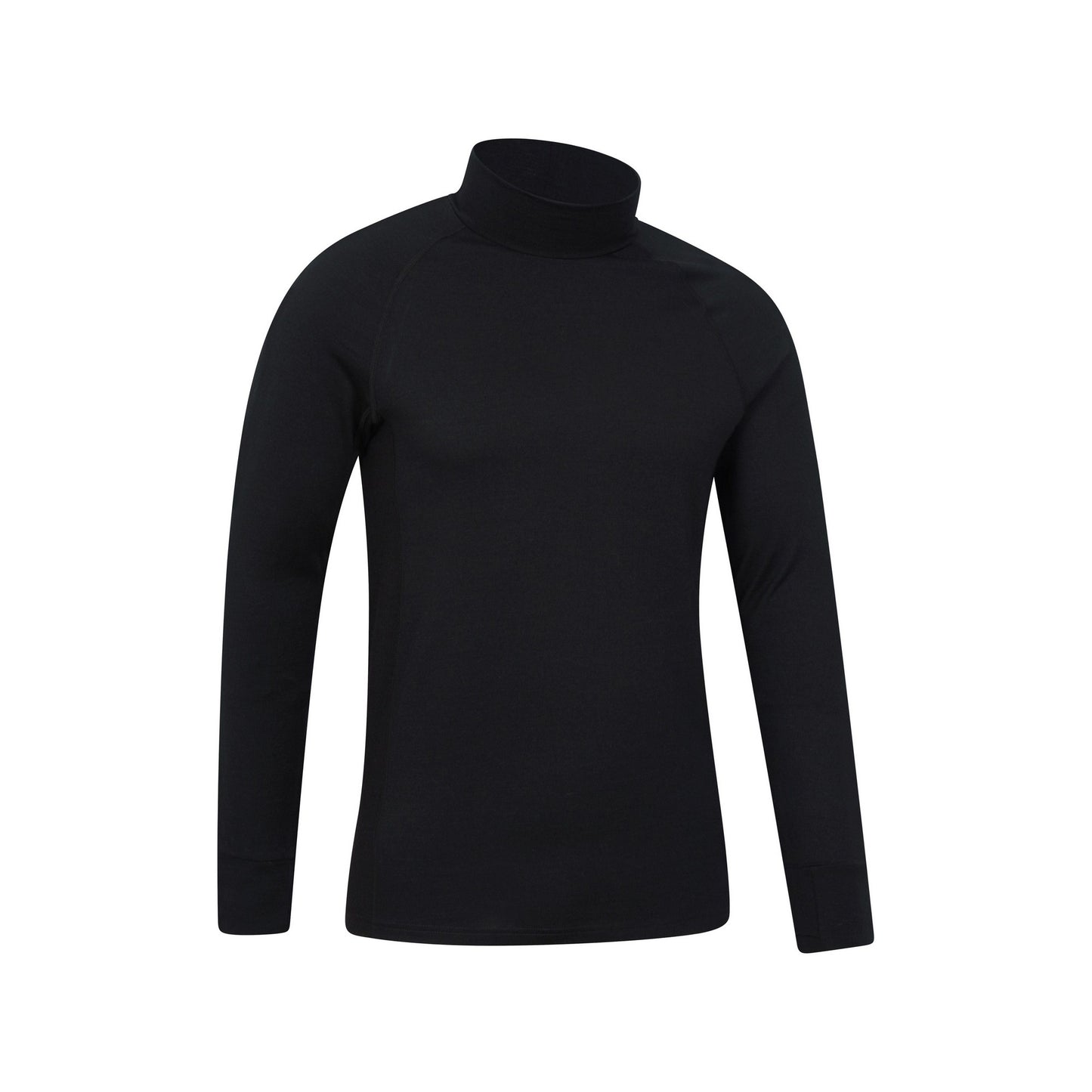 Black - Side - Mountain Warehouse Mens Summit Merino Wool Funnel Neck Thermal Top