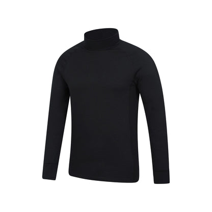 Black - Lifestyle - Mountain Warehouse Mens Summit Merino Wool Funnel Neck Thermal Top