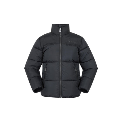 Jet Black - Front - Mountain Warehouse Childrens-Kids Voltage Water Resistant Padded Jacket