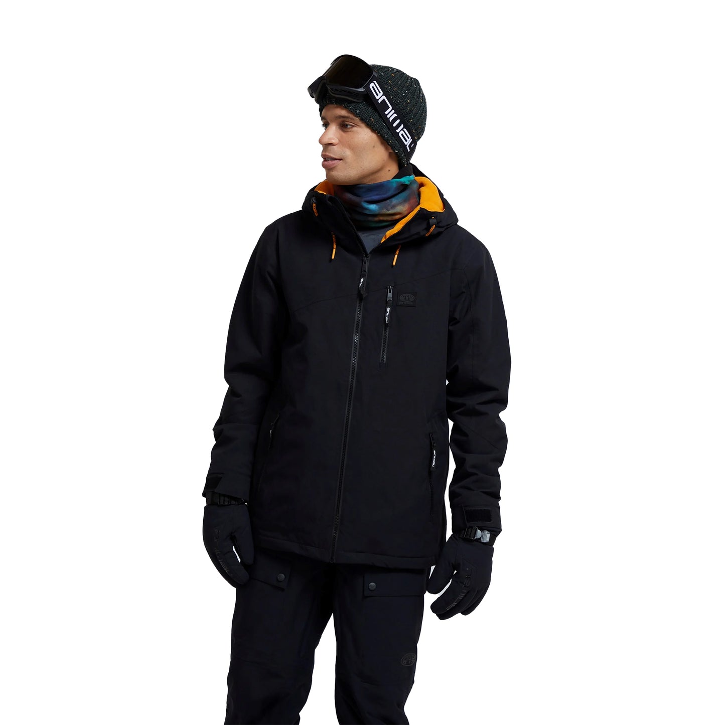 Black - Front - Animal Mens Laxx Logo Ski Jacket
