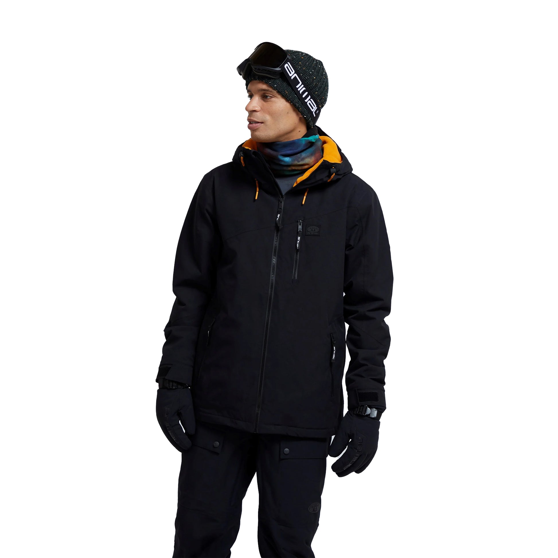 Black - Front - Animal Mens Laxx Logo Ski Jacket