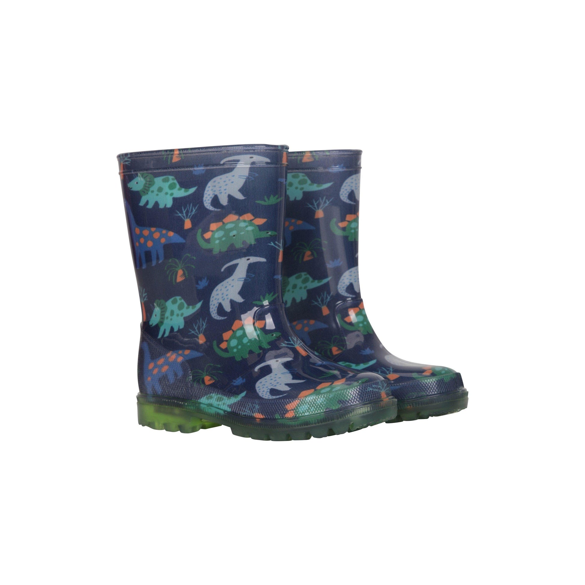 Navy - Pack Shot - Mountain Warehouse Childrens-Kids Splash Unicorn And Rainbow Light Up Wellington Boots