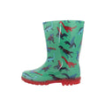 Green - Pack Shot - Mountain Warehouse Childrens-Kids Splash Dinosaur Light Up Wellington Boots