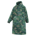 Khaki Green - Lifestyle - Mountain Warehouse Childrens-Kids Borg Lined Camo Hoodie Blanket