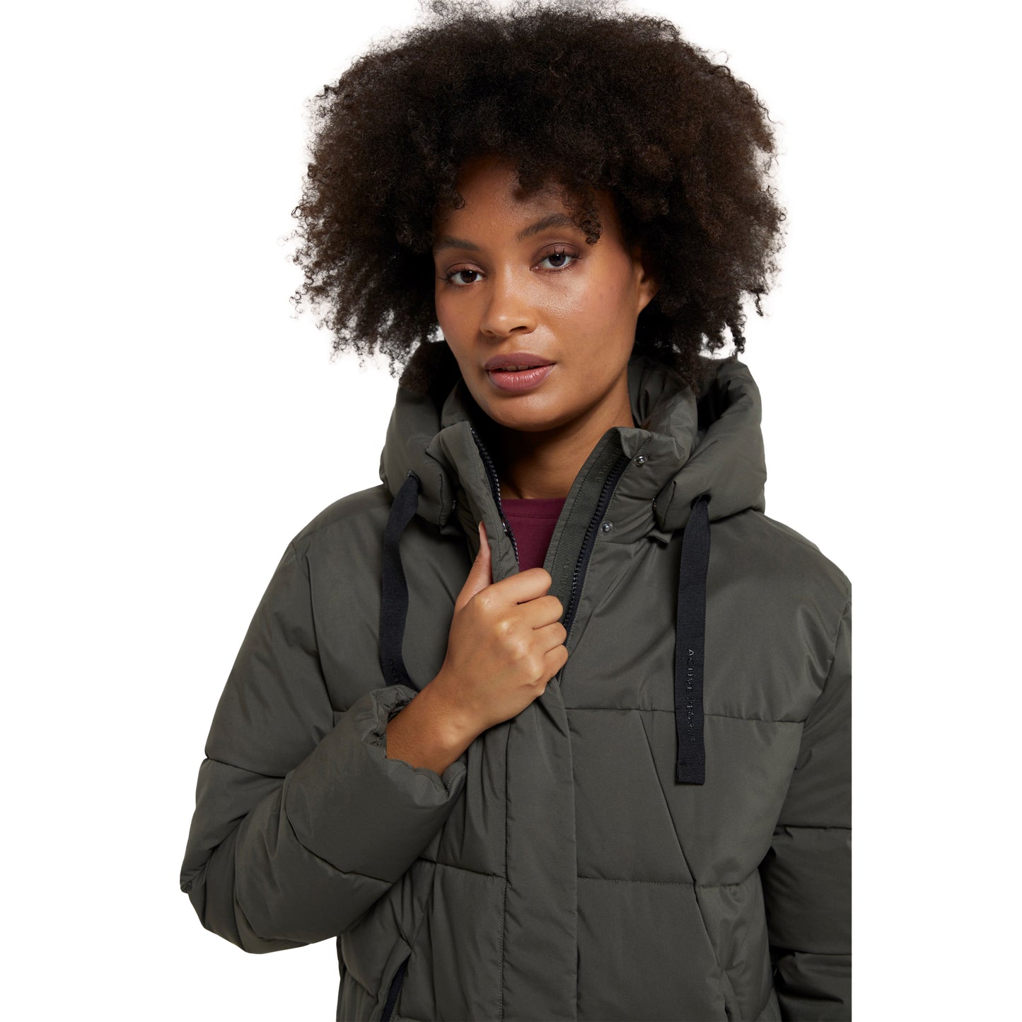 Khaki Green - Side - Active People Womens-Ladies Comfort Cloud Padded Jacket