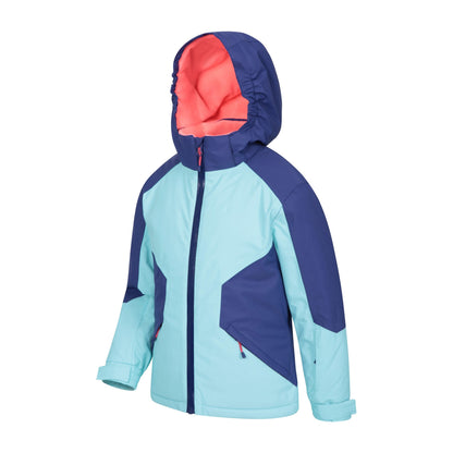 Blue - Side - Mountain Warehouse Childrens-Kids Snowbird Waterproof Ski Jacket