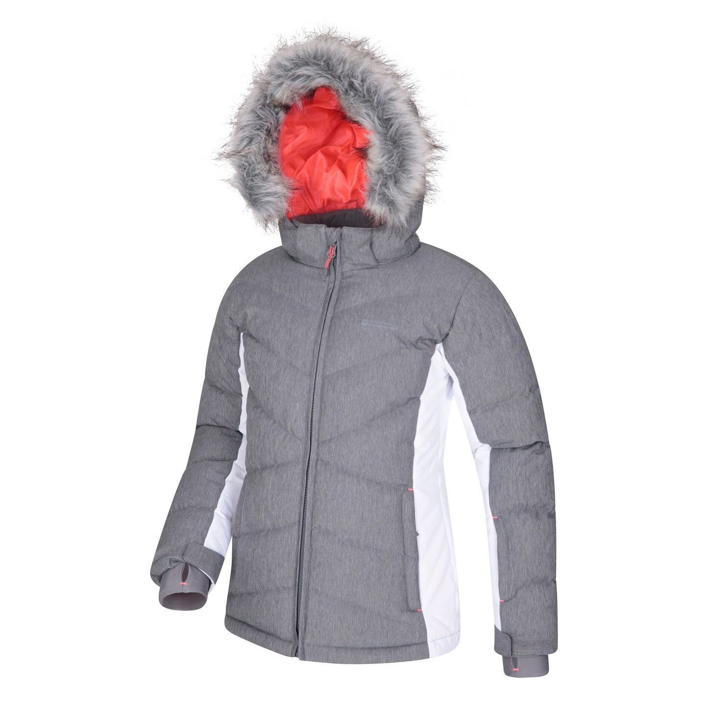Grey - Side - Mountain Warehouse Childrens-Kids Powder Padded Ski Jacket