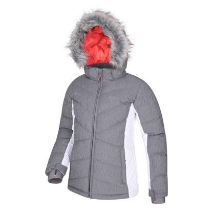 Grey - Side - Mountain Warehouse Childrens-Kids Powder Padded Ski Jacket