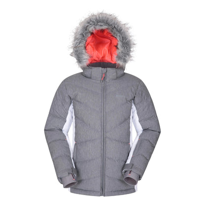 Grey - Front - Mountain Warehouse Childrens-Kids Powder Padded Ski Jacket