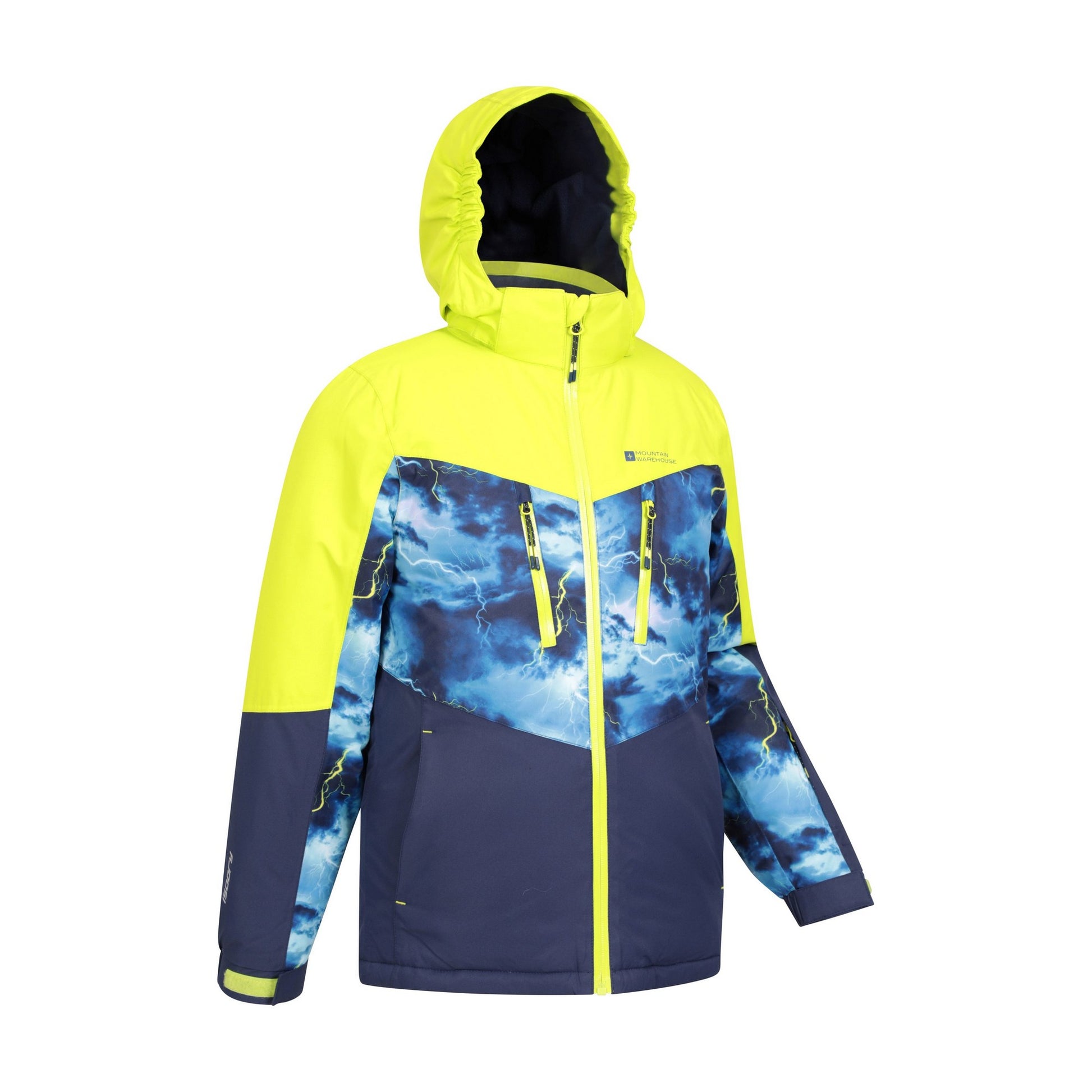 Bright Blue - Side - Mountain Warehouse Childrens-Kids Storm II Extreme Printed Ski Jacket