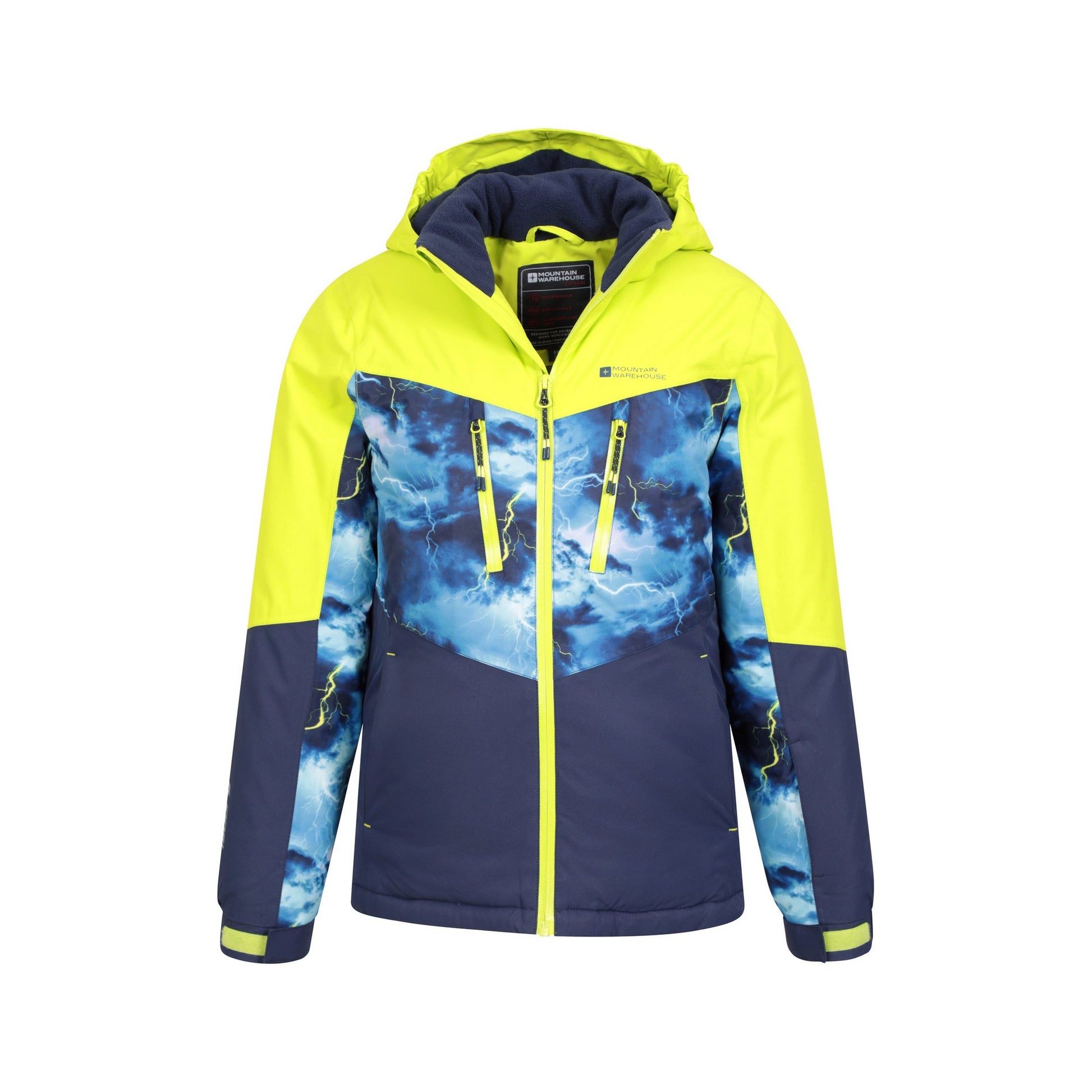 Bright Blue - Front - Mountain Warehouse Childrens-Kids Storm II Extreme Printed Ski Jacket