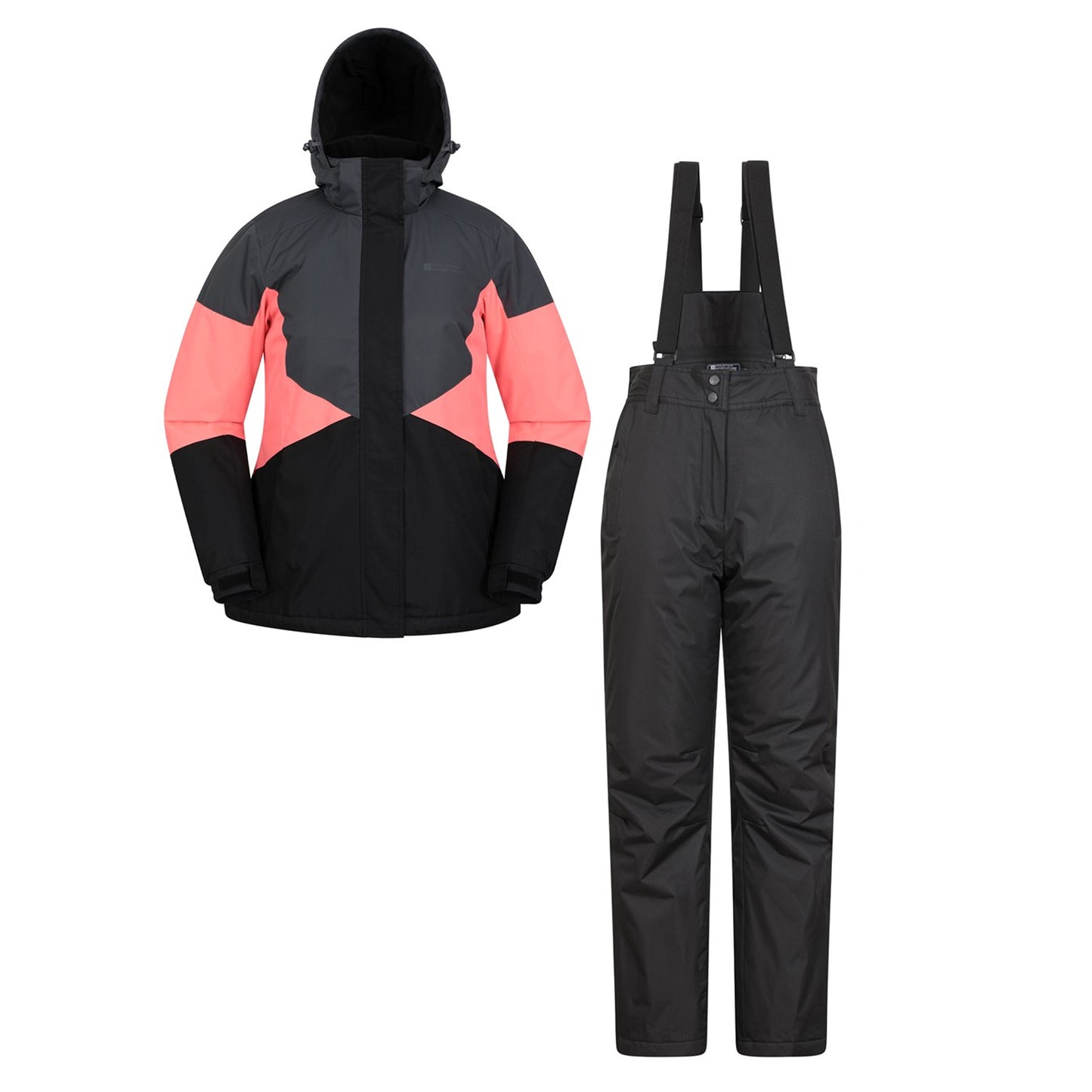 Bright Pink - Front - Mountain Warehouse Womens-Ladies Ski Jacket & Trousers Set