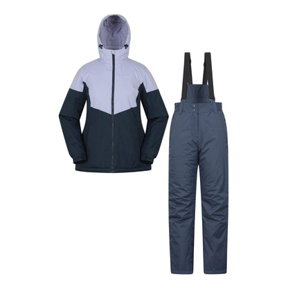 Navy - Front - Mountain Warehouse Womens-Ladies Ski Jacket & Trousers Set