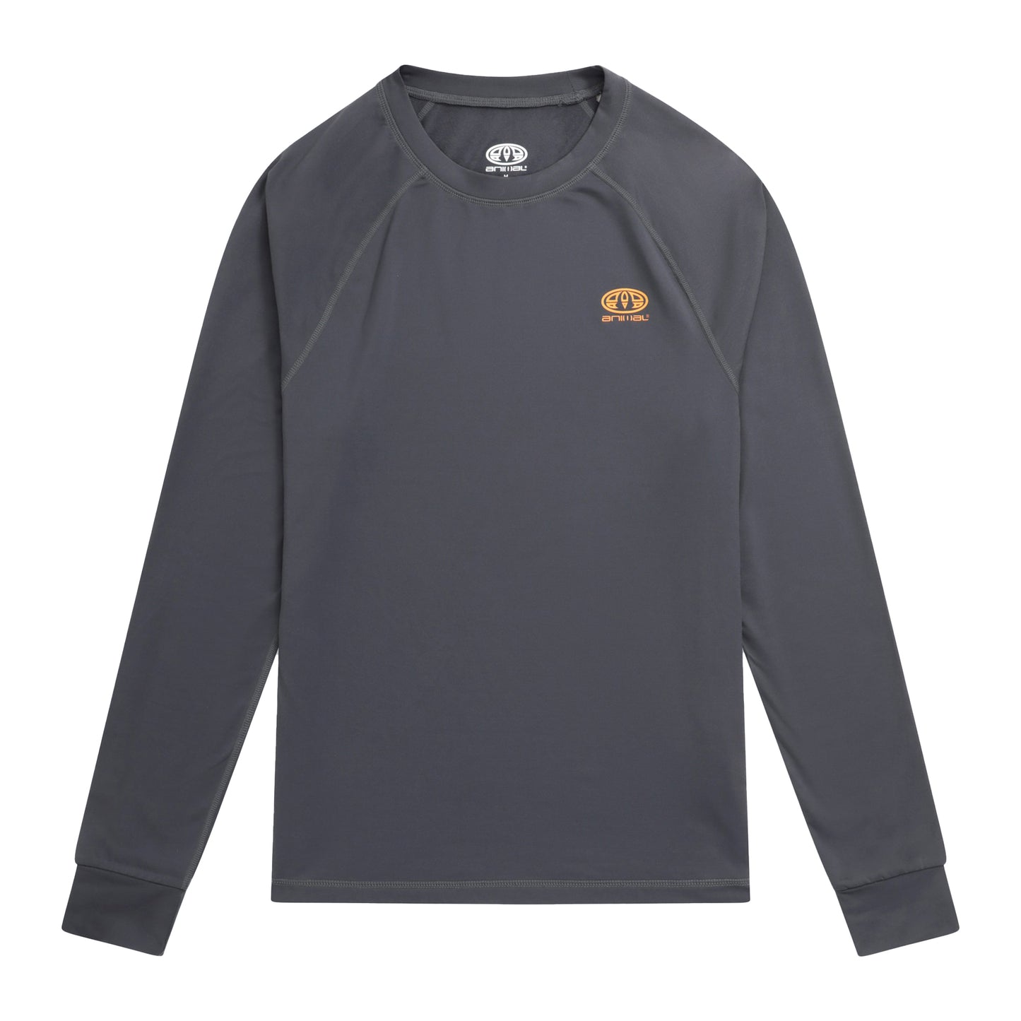 Charcoal Grey - Front - Animal Mens Off Piste Recycled Base Layer Top