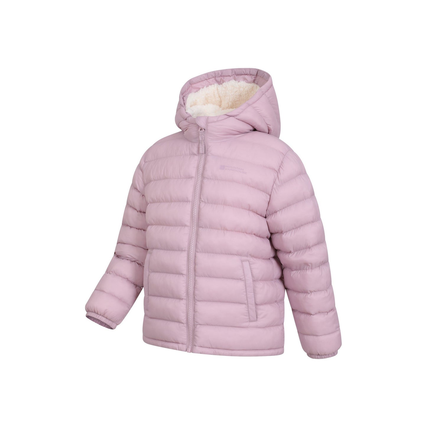 Pale Pink - Lifestyle - Mountain Warehouse Childrens-Kids Seasons Faux Fur Lined Padded Jacket
