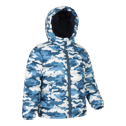 Blue - Side - Mountain Warehouse Childrens-Kids Seasons Faux Fur Lined Padded Jacket