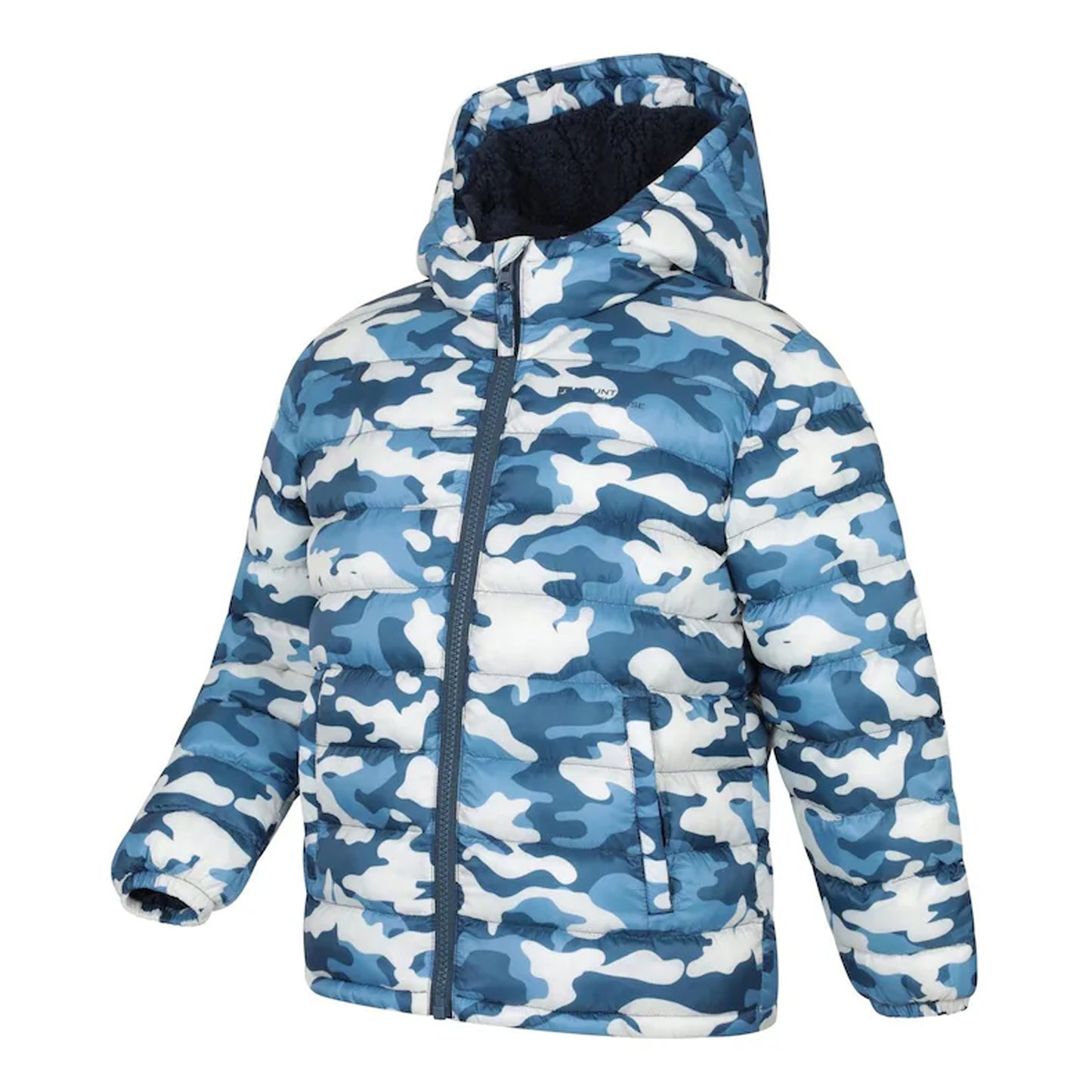 Blue - Lifestyle - Mountain Warehouse Childrens-Kids Seasons Faux Fur Lined Padded Jacket
