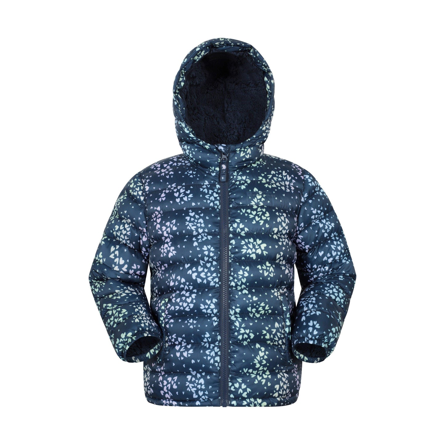 Dark Blue - Front - Mountain Warehouse Childrens-Kids Seasons Faux Fur Lined Padded Jacket