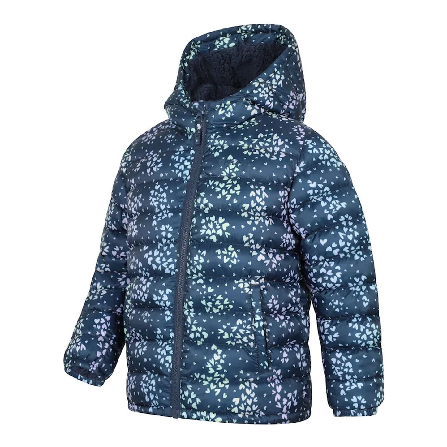 Dark Blue - Lifestyle - Mountain Warehouse Childrens-Kids Seasons Faux Fur Lined Padded Jacket