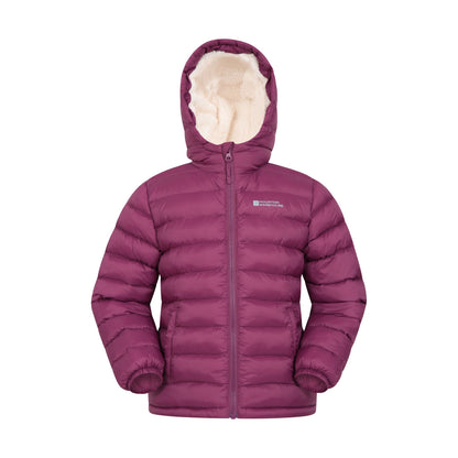 Pink - Front - Mountain Warehouse Childrens-Kids Seasons Faux Fur Lined Padded Jacket