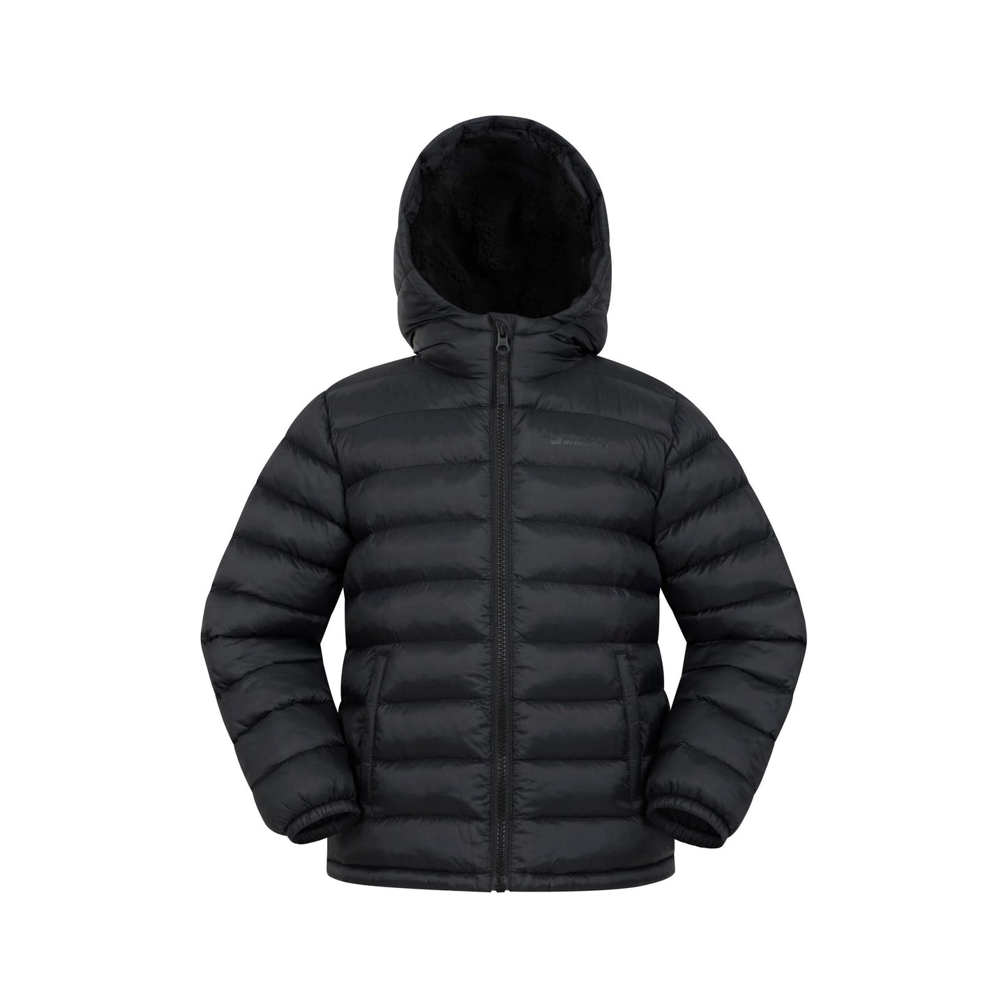 Black - Front - Mountain Warehouse Childrens-Kids Seasons Faux Fur Lined Padded Jacket