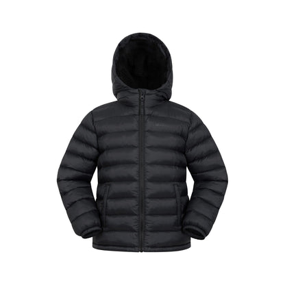 Black - Front - Mountain Warehouse Childrens-Kids Seasons Faux Fur Lined Padded Jacket