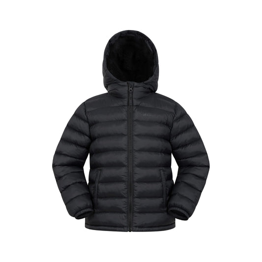 Black - Front - Mountain Warehouse Childrens-Kids Seasons Faux Fur Lined Padded Jacket