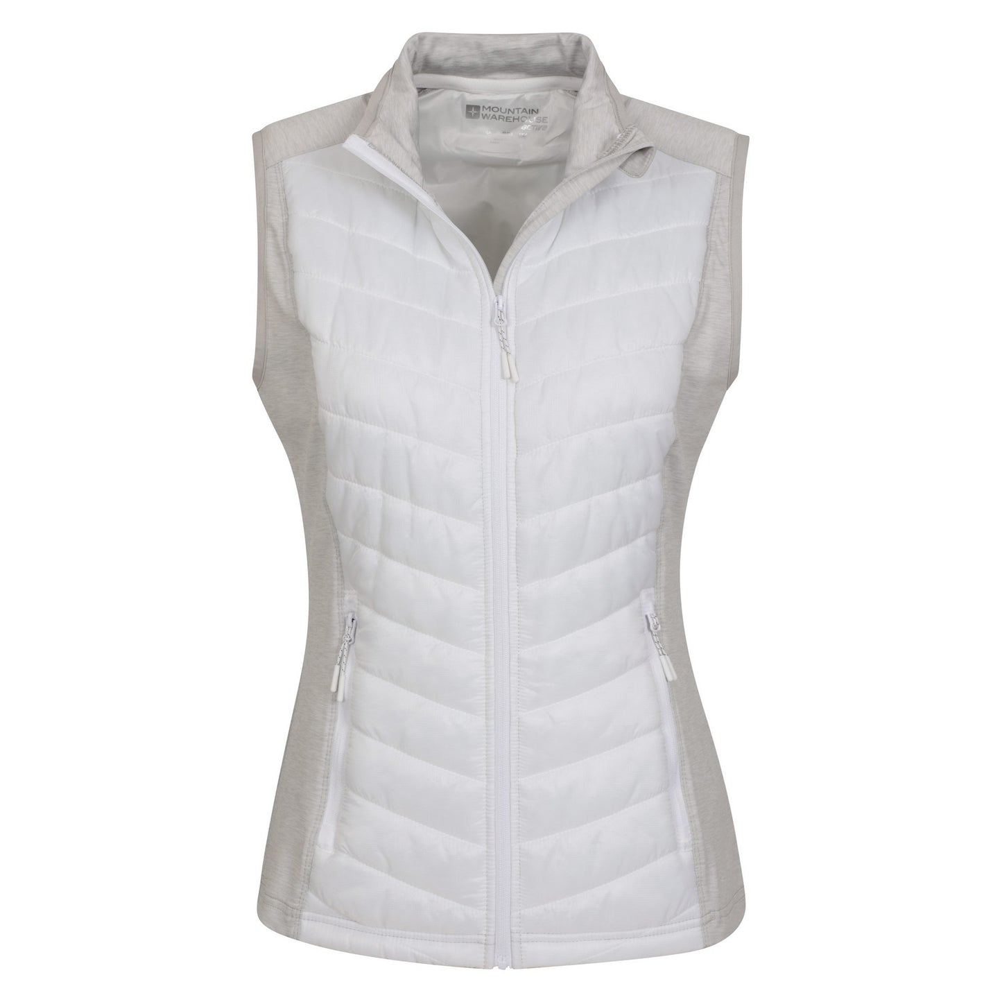 White - Pack Shot - Mountain Warehouse Womens-Ladies Action Padded Gilet
