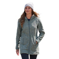 Light Khaki - Close up - Mountain Warehouse Womens-Ladies Mallaig Longline Fleece Jacket