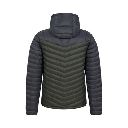 Grey-Khaki Green - Back - Mountain Warehouse Mens Billings Extreme Padded Down Jacket