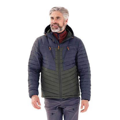 Grey-Khaki Green - Pack Shot - Mountain Warehouse Mens Billings Extreme Padded Down Jacket