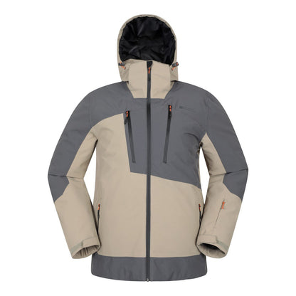 Dark Beige - Front - Mountain Warehouse Mens Supernova Waterproof Ski Jacket