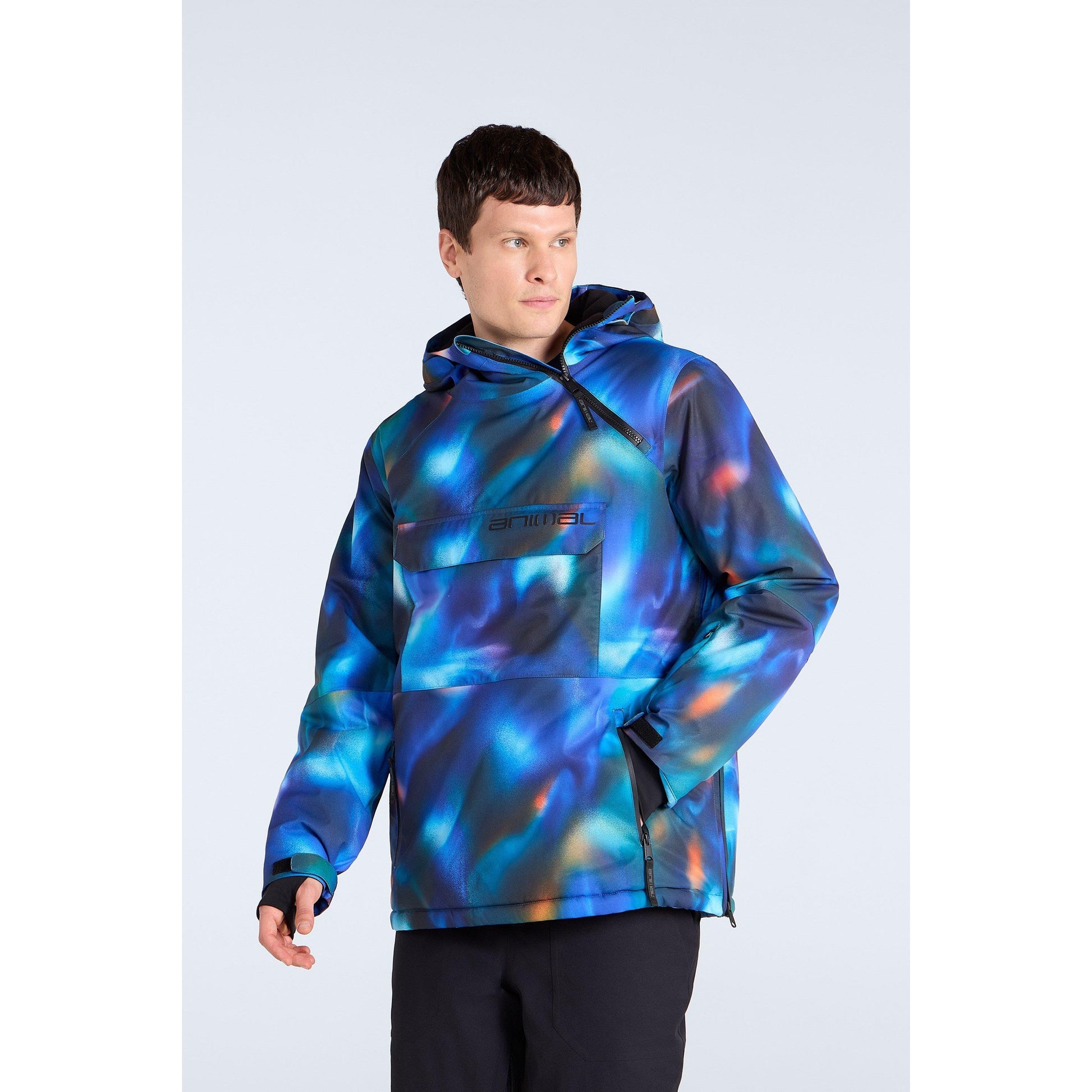 Bright Blue - Front - Animal Mens Snowstorm Recycled Ski Jacket