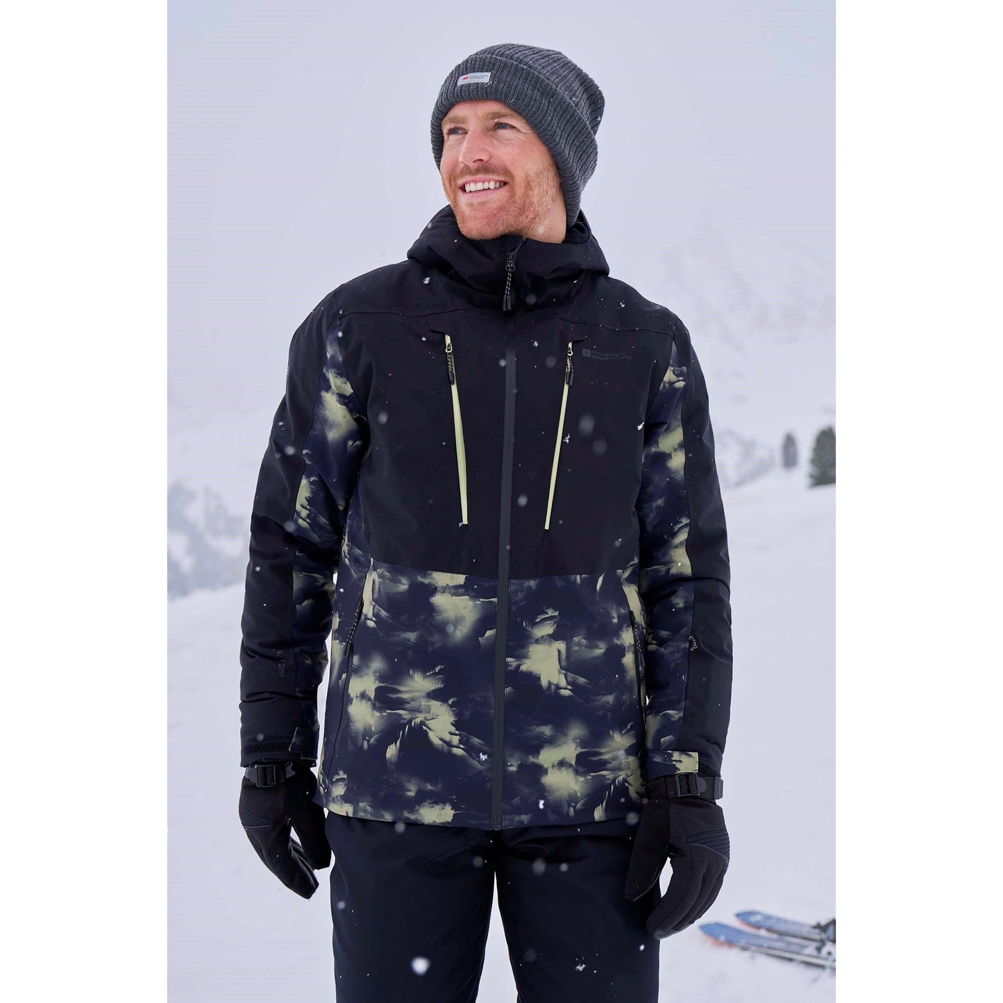 Khaki Green - Front - Mountain Warehouse Mens Infinite Extreme Waterproof Ski Jacket