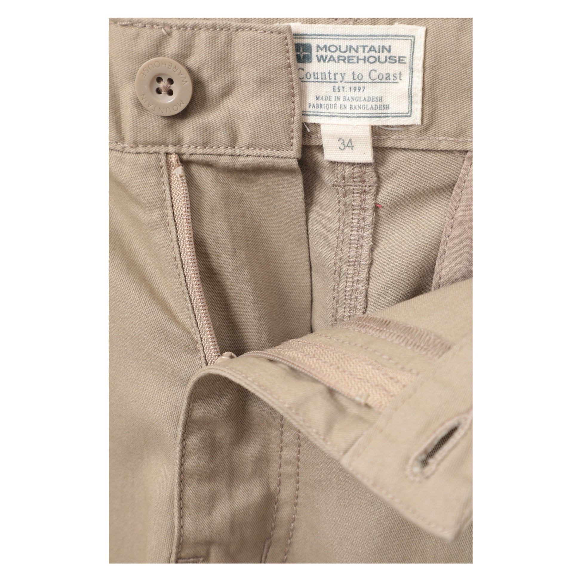 Beige - Pack Shot - Mountain Warehouse Mens Lakeside Cargo Shorts