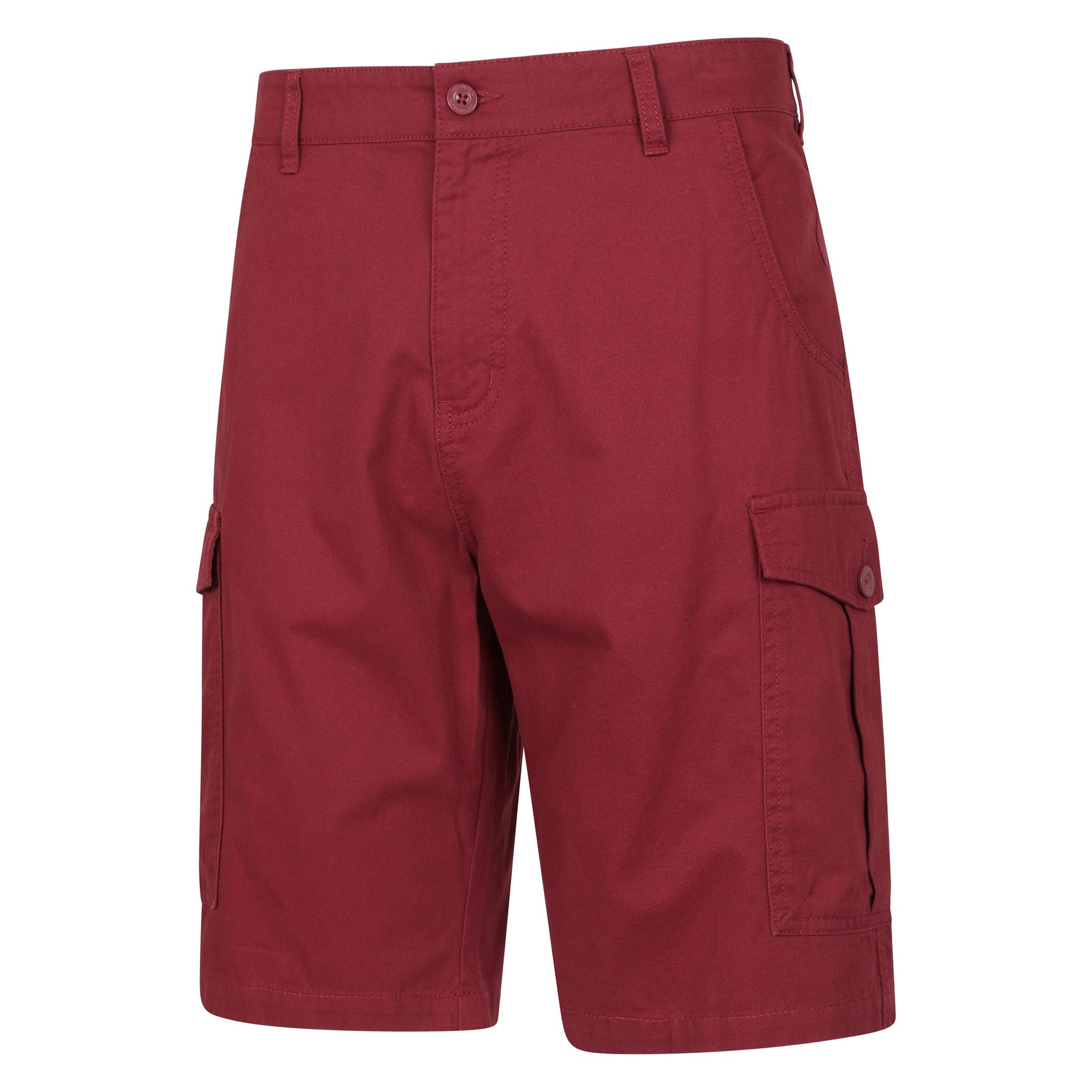 Burgundy - Pack Shot - Mountain Warehouse Mens Lakeside Cargo Shorts
