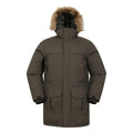 Dark Khaki - Front - Mountain Warehouse Mens Antarctic Extreme Waterproof Down Jacket