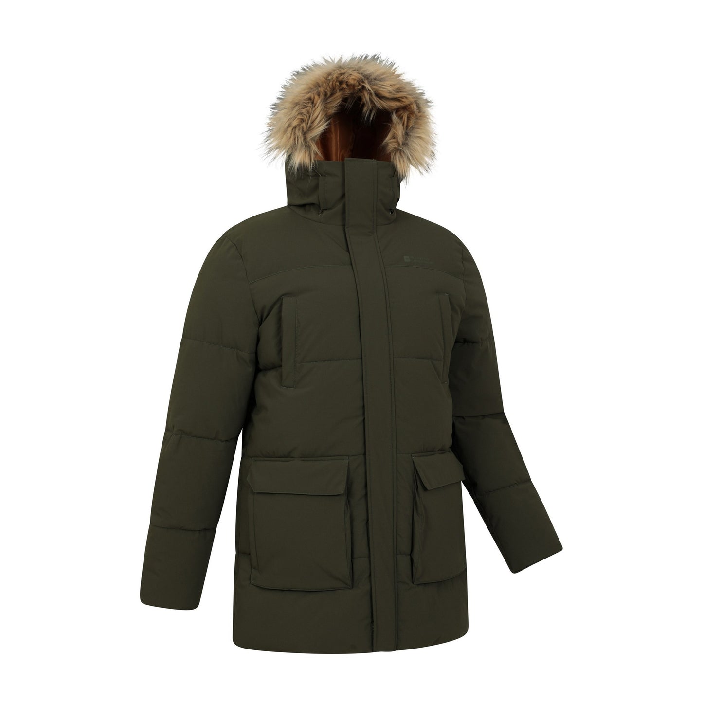 Khaki Green - Side - Mountain Warehouse Mens Fern Water Resistant Padded Parka