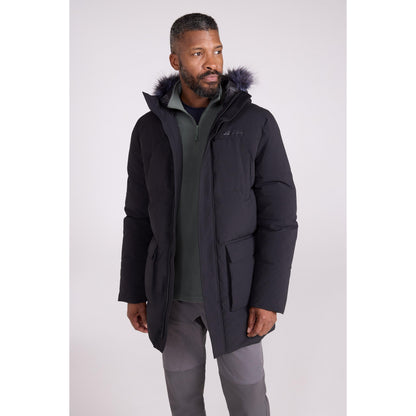 Black - Front - Mountain Warehouse Mens Fern Water Resistant Padded Parka