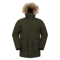 Khaki Green - Front - Mountain Warehouse Mens Fern Water Resistant Padded Parka