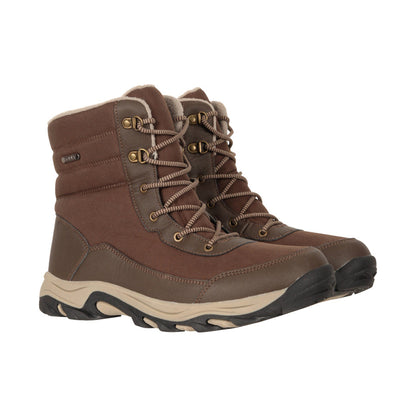 Brown - Close up - Mountain Warehouse Mens Ohio Fleece Lined Snow Boots
