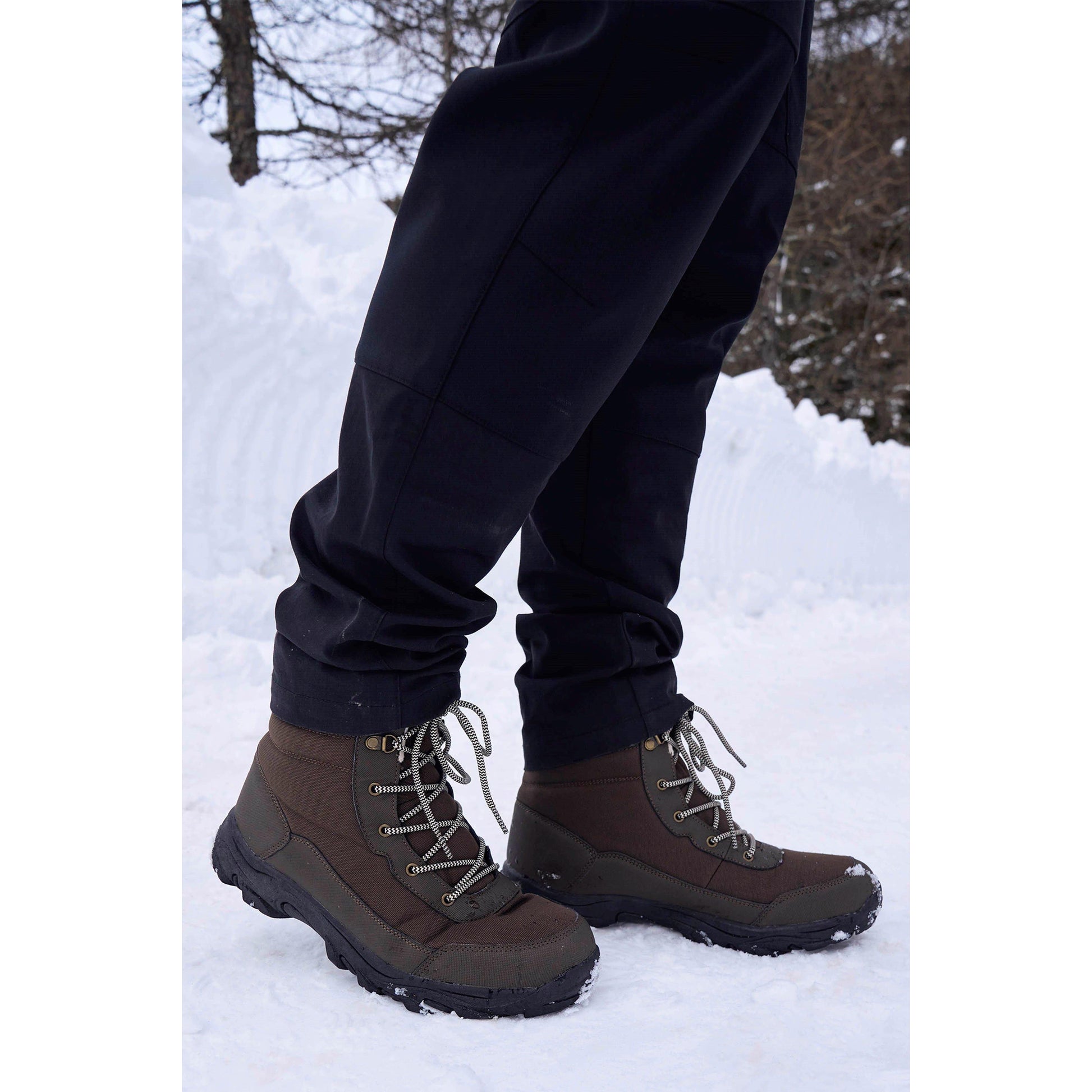 Brown - Front - Mountain Warehouse Mens Ohio Fleece Lined Snow Boots