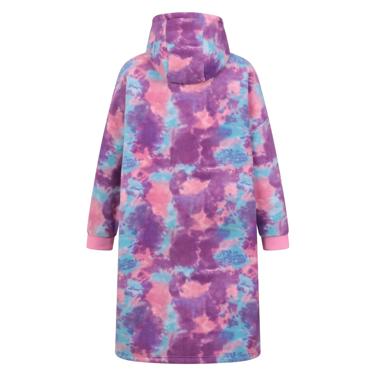Pink - Back - Mountain Warehouse Childrens-Kids Snug Borg Lined Hoodie Blanket