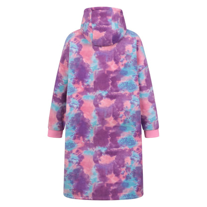 Pink - Back - Mountain Warehouse Childrens-Kids Snug Borg Lined Hoodie Blanket