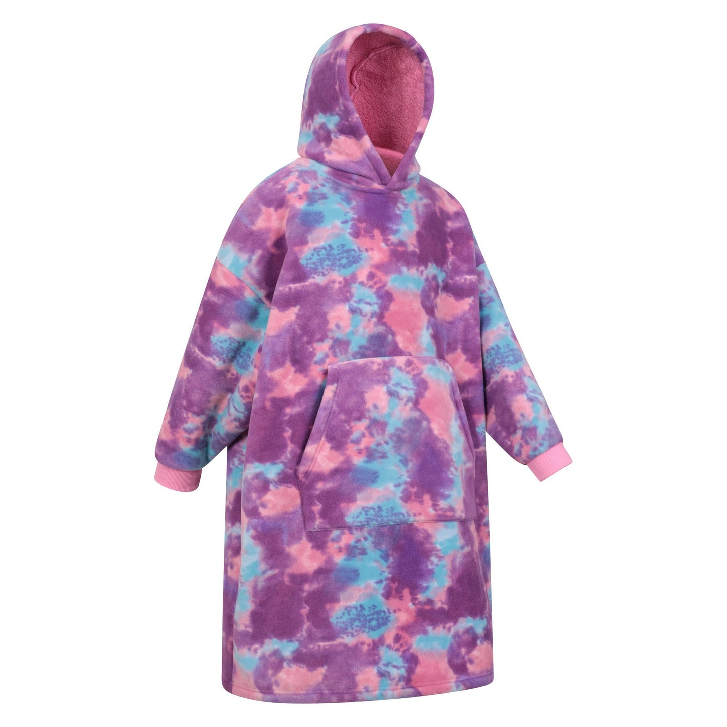 Pink - Lifestyle - Mountain Warehouse Childrens-Kids Snug Borg Lined Hoodie Blanket