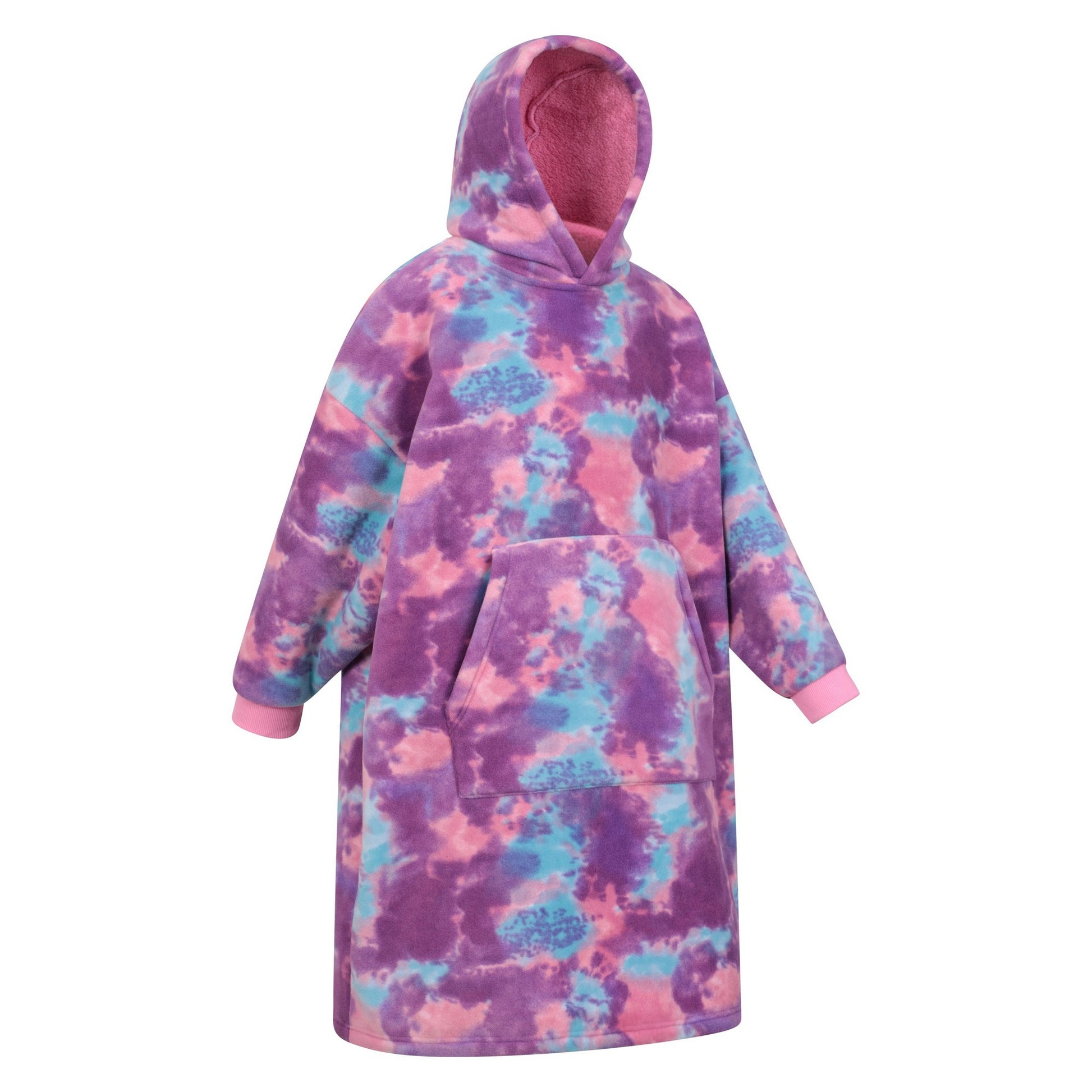 Pink - Lifestyle - Mountain Warehouse Childrens-Kids Snug Borg Lined Hoodie Blanket