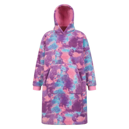 Pink - Front - Mountain Warehouse Childrens-Kids Snug Borg Lined Hoodie Blanket