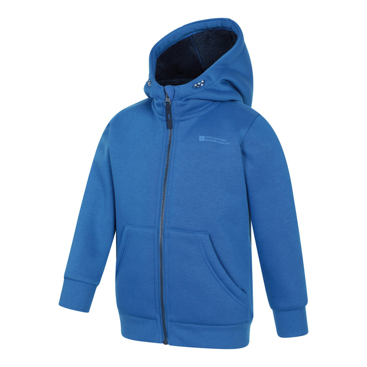 Blue - Side - Mountain Warehouse Childrens-Kids Nordic II Full Zip Hoodie